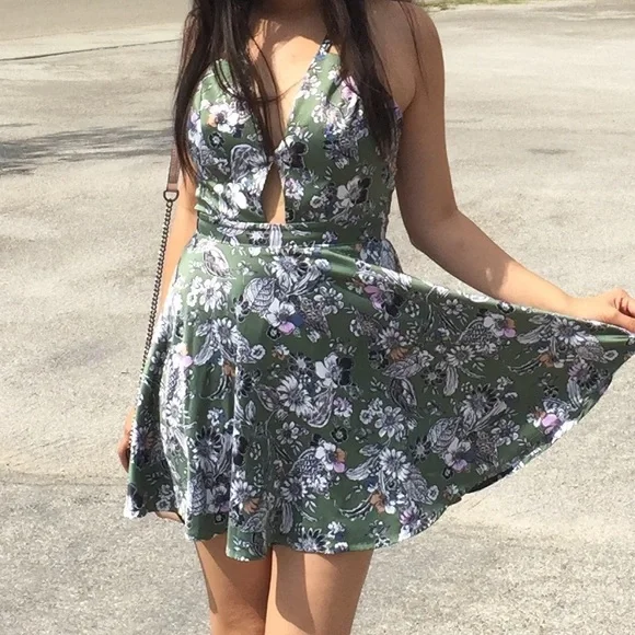 green emerald velvet dress All My Love Fit and Flare Dress in Black main image 1